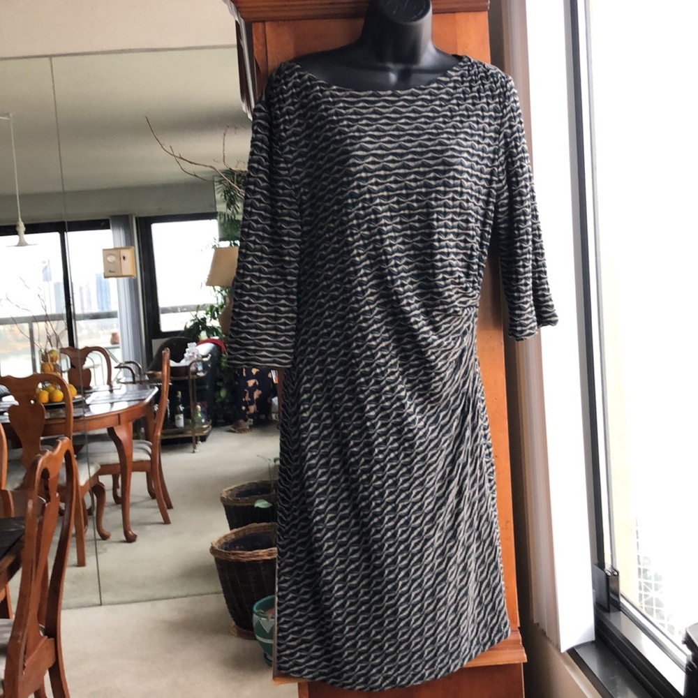 Coldwater Creek Green, tan dress Size 10